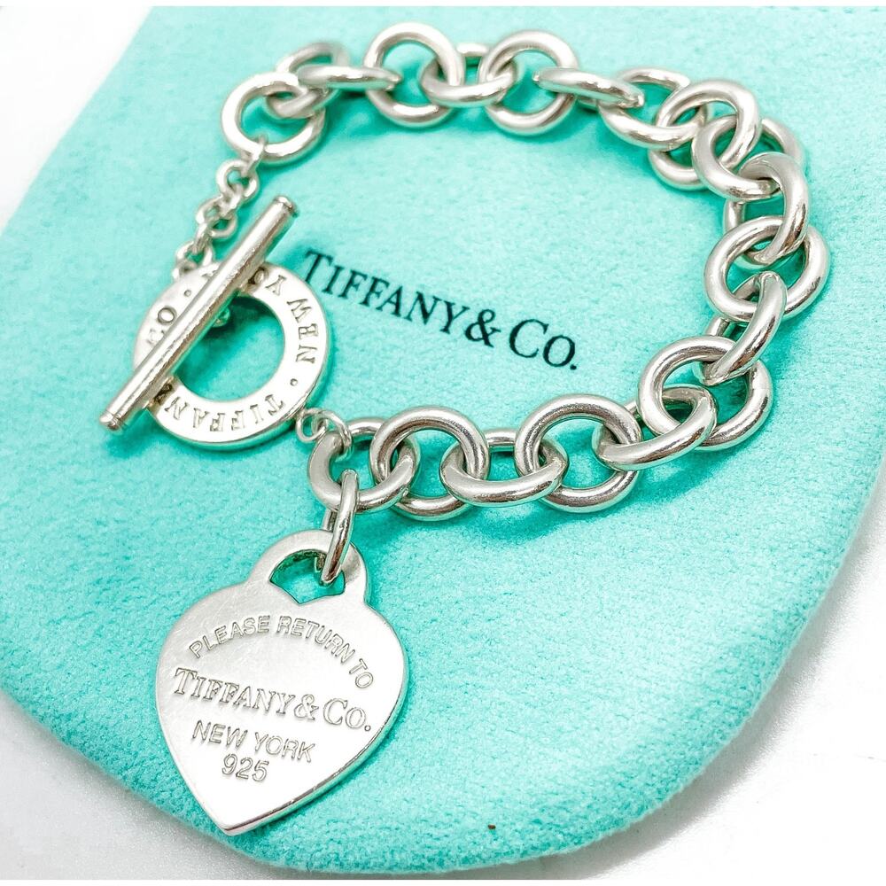 Tiffany & Co. Return to Tiffany Heart Tag Toggle Bracelet Sterling Silver 6.5" - Picture 10 of 13